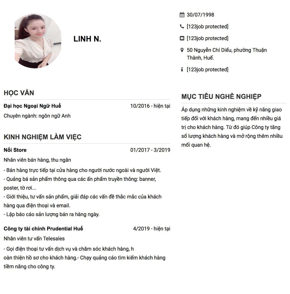 Gợi ý cách viết Mẫu CV tham khảo Nhân viên bán hàng, thu ngân 