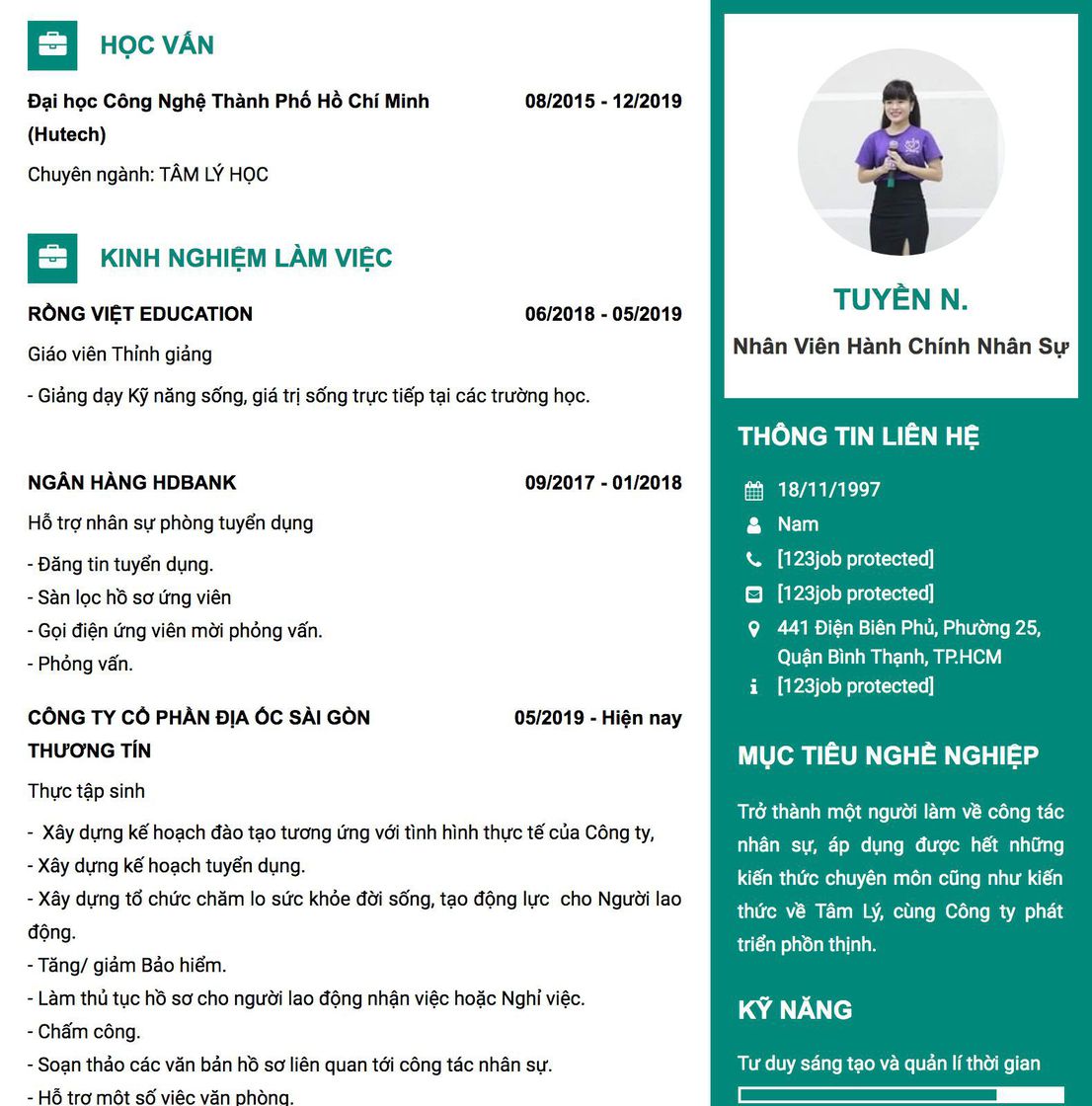 Gợi ý cách viết Mẫu CV tham khảo Nhân viên Hành Chính Nhân Sự 