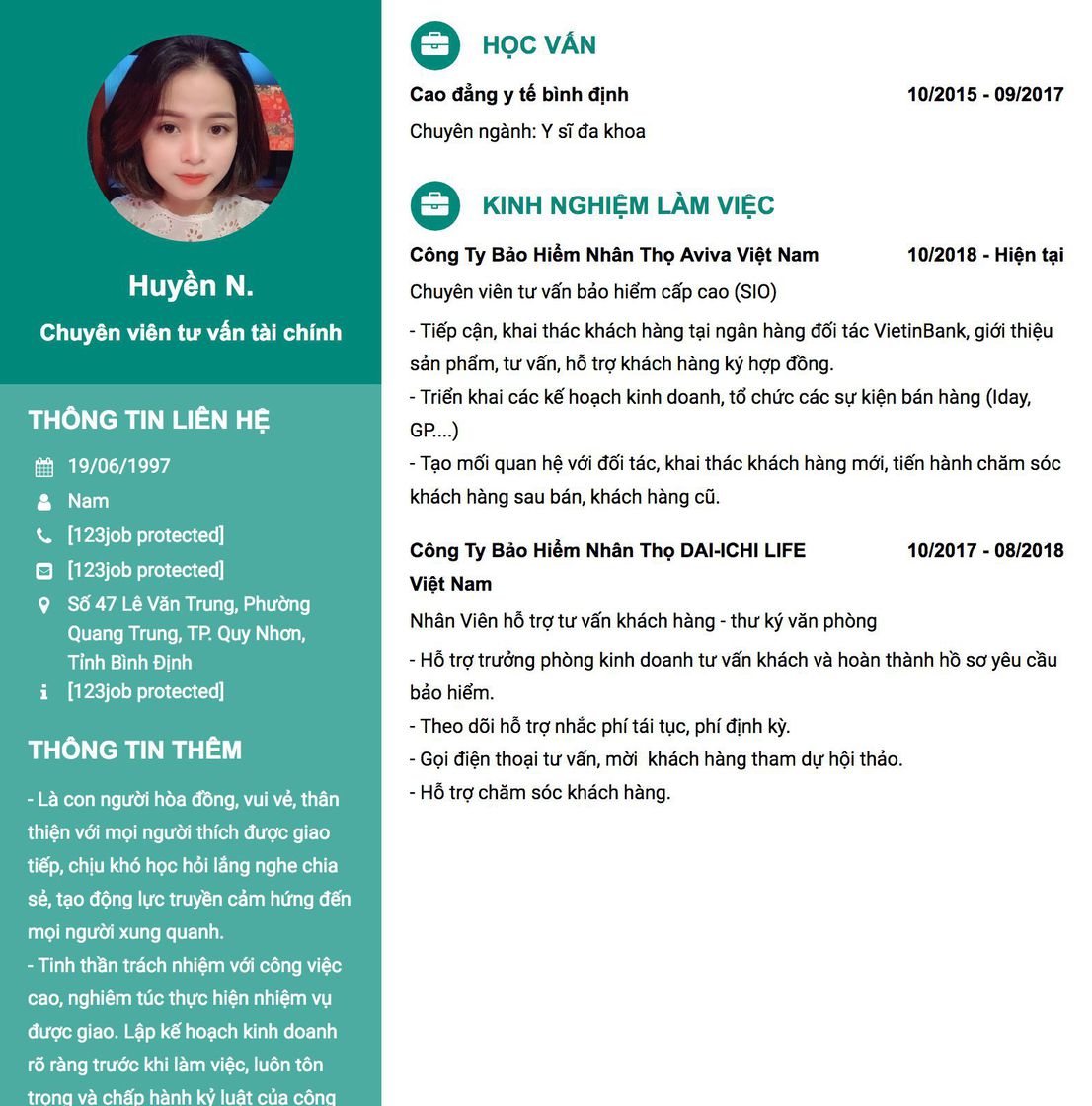 Gợi ý cách viết Mẫu CV tham khảo Chuyên viên tư vấn tài chính 