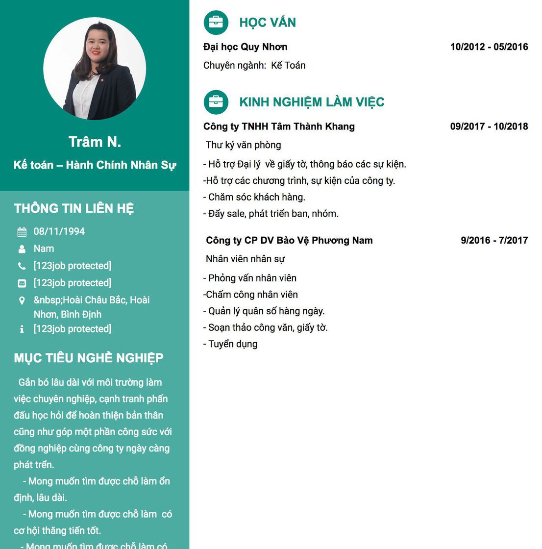 Gợi ý cách viết Mẫu CV tham khảo Kế toán – Hành Chính Nhân Sự 