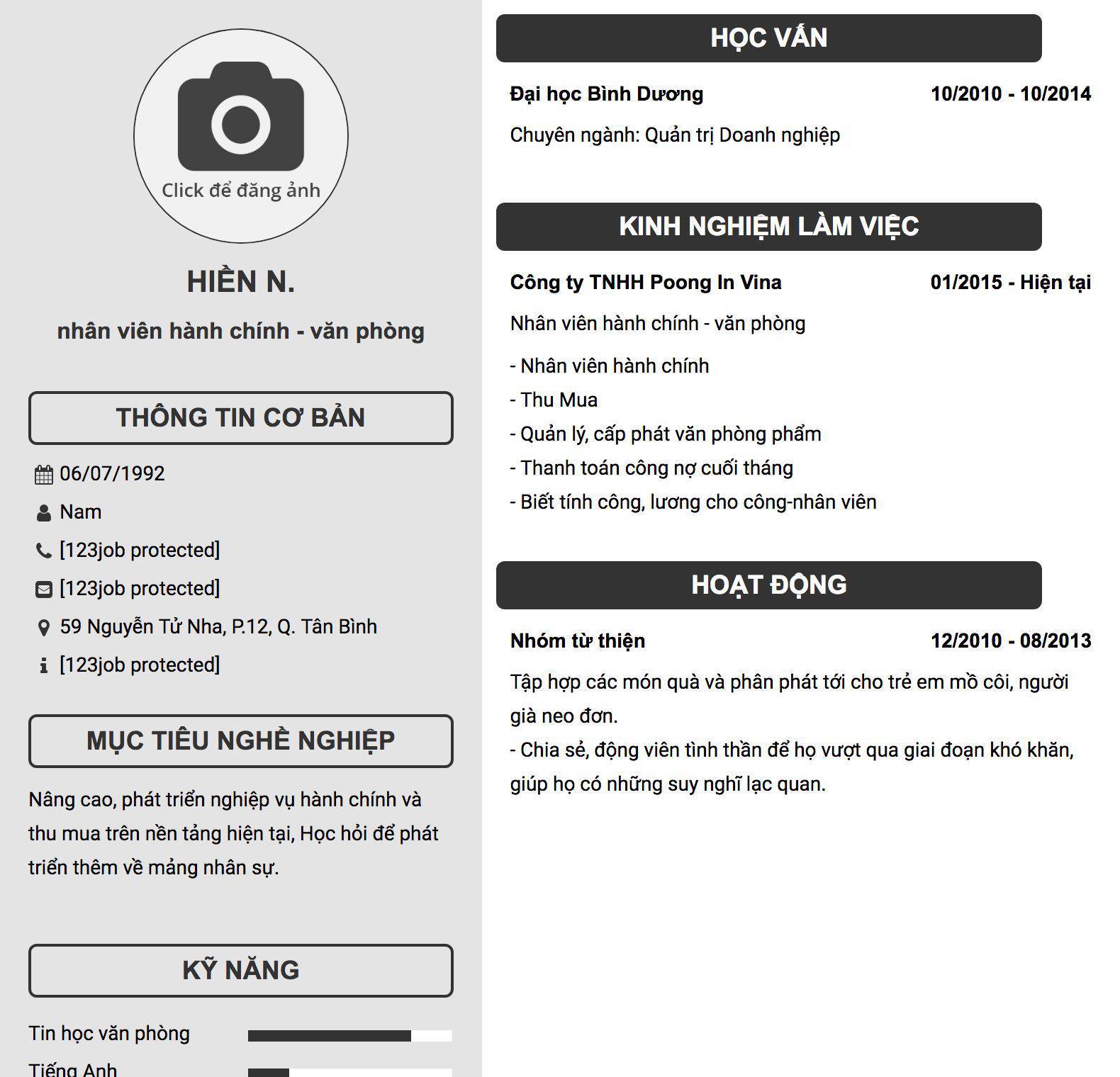 Gợi ý cách viết Mẫu CV tham khảo nhân viên hành chính - văn phòng 