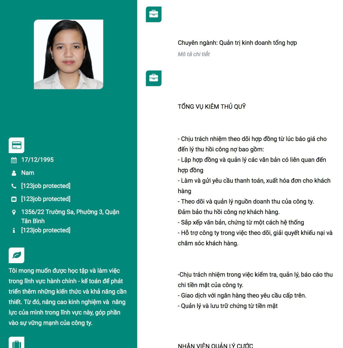 Gợi ý cách viết Mẫu CV tham khảo NHÂN VIÊN HÀNH CHÍNH - KẾ TOÁN 