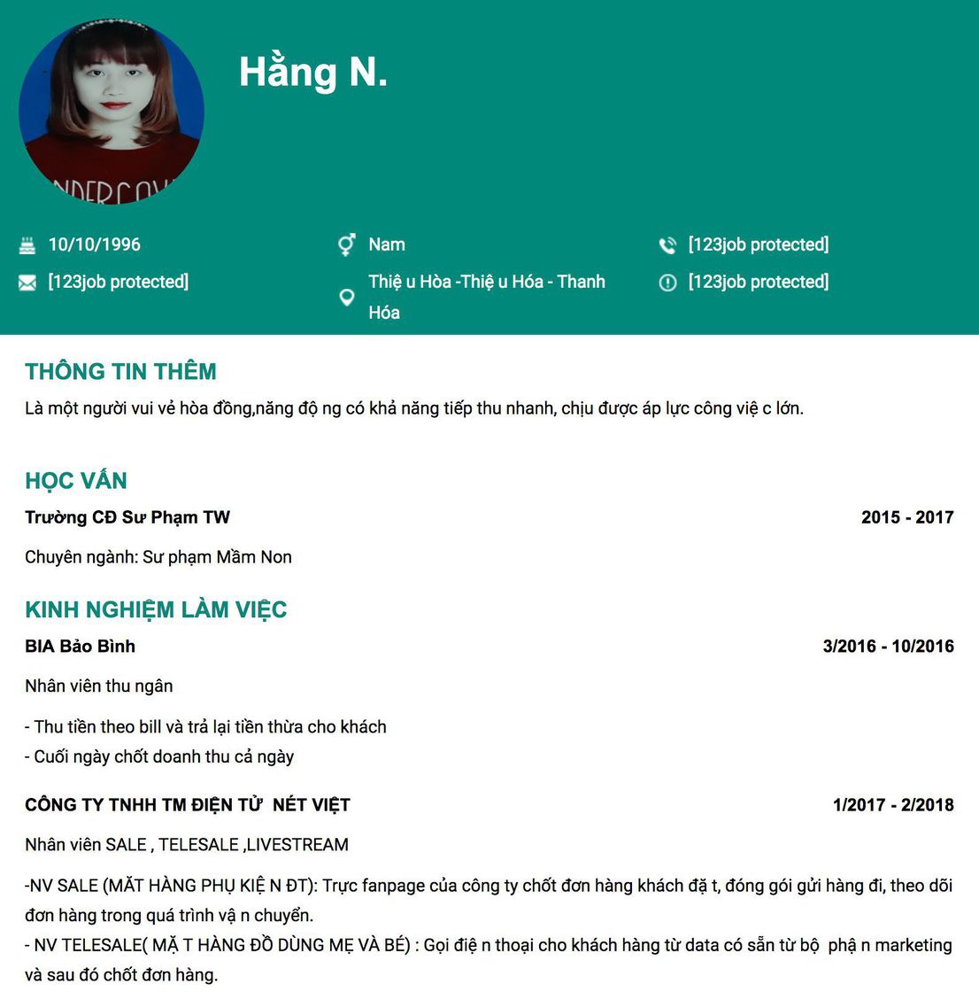 Gợi ý cách viết Mẫu CV tham khảo Nhân viên thu ngân 