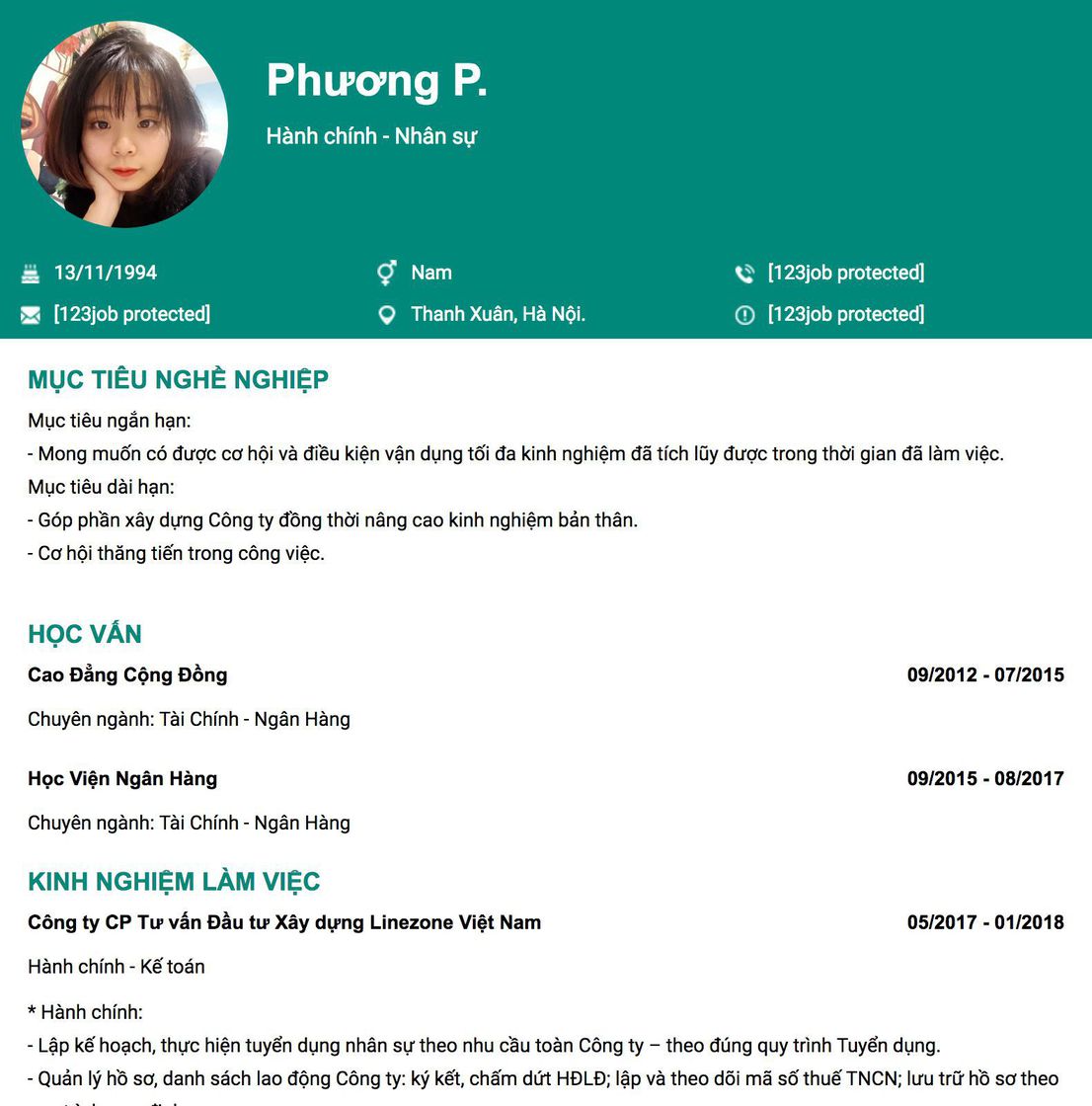 Gợi ý cách viết Mẫu CV tham khảo Hành chính - Nhân sự 