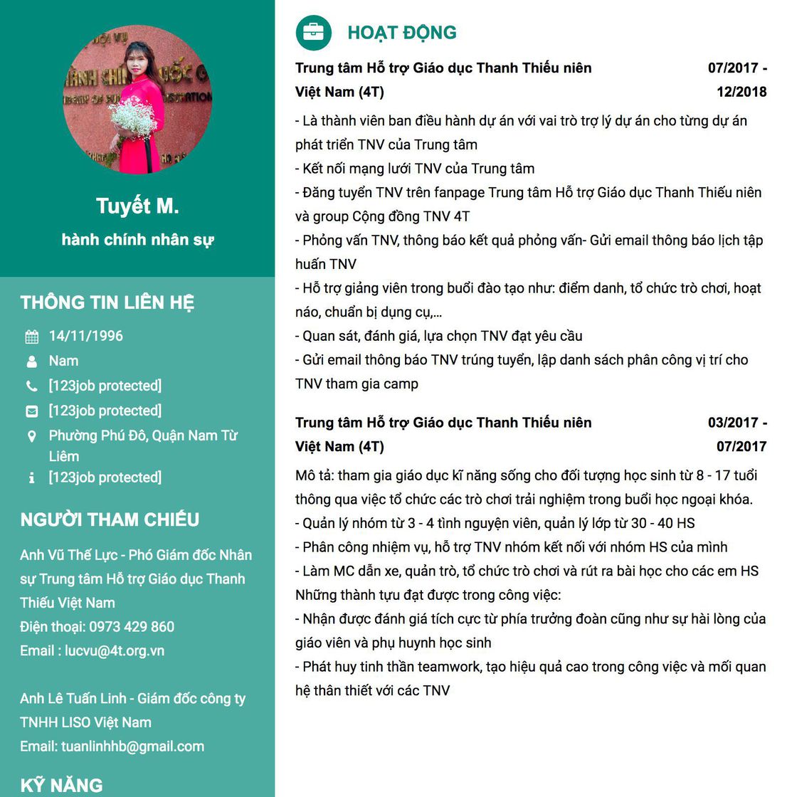 Gợi ý cách viết Mẫu CV tham khảo hành chính nhân sự 