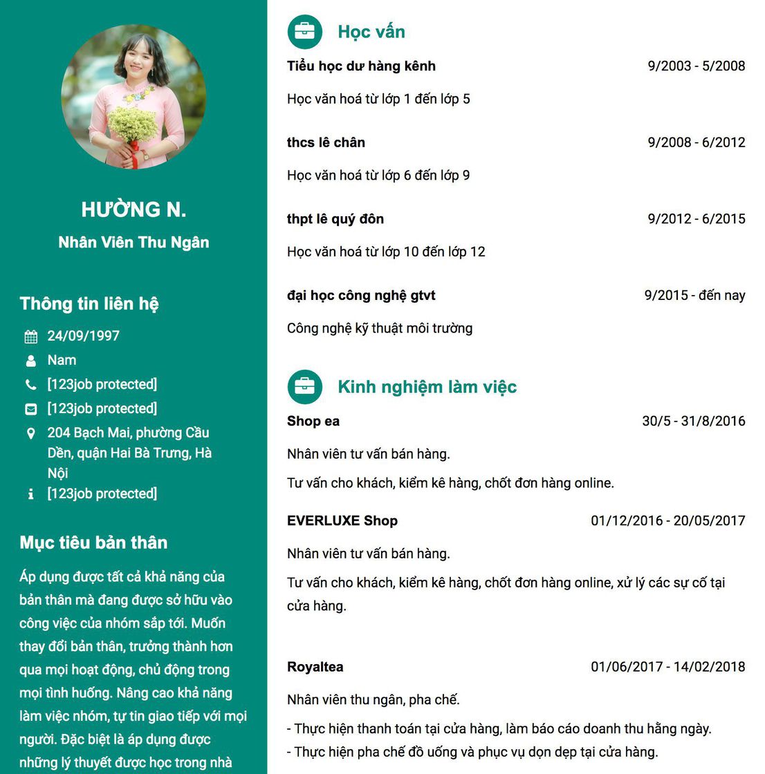 Gợi ý cách viết Mẫu CV tham khảo Nhân viên thu ngân 