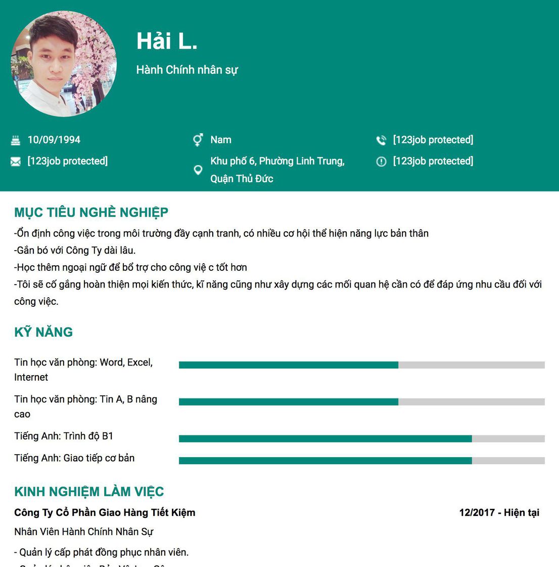 Gợi ý cách viết Mẫu CV tham khảo Hành Chính nhân sự 