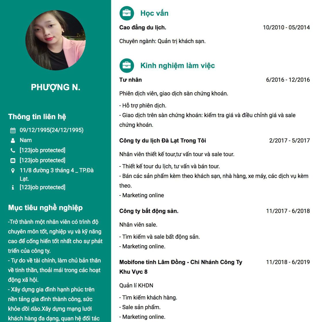 Gợi ý cách viết Mẫu CV tham khảo Phiên dịch viên, giao dịch sàn chứng khoán. 