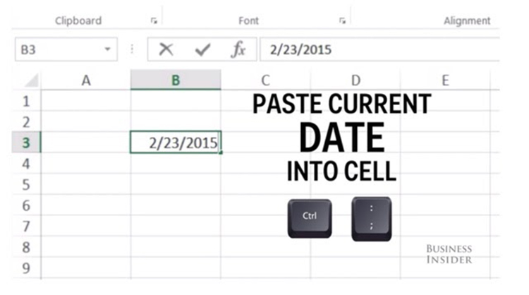 các phím tắt trong Excel 