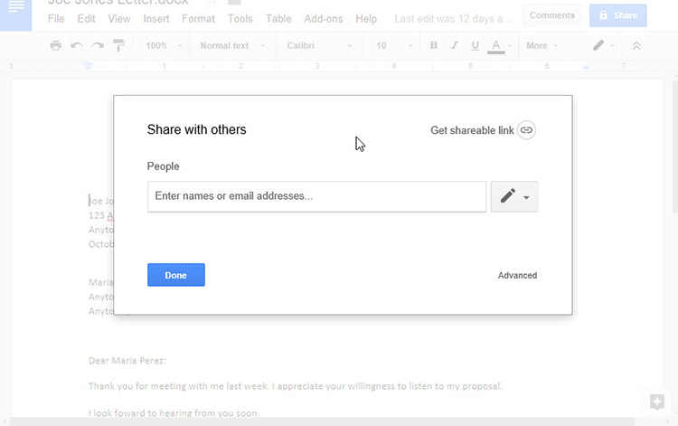 sharing google docs