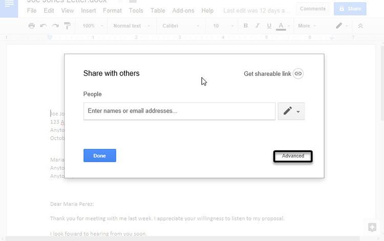  tùy chọn chia sẻ nâng cao trong Google Docs