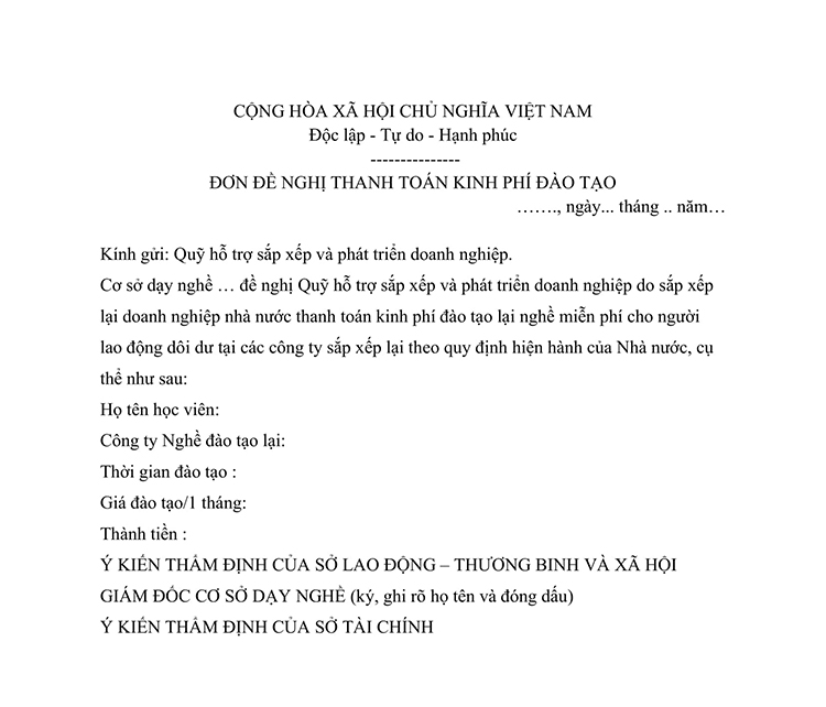 mẫu đề nghị thanh toán 2 