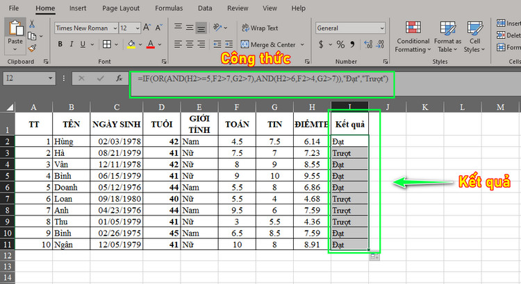 Hàm IF trong excel 6