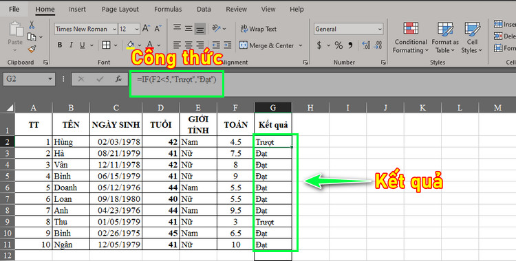 Hàm IF trong excel 1