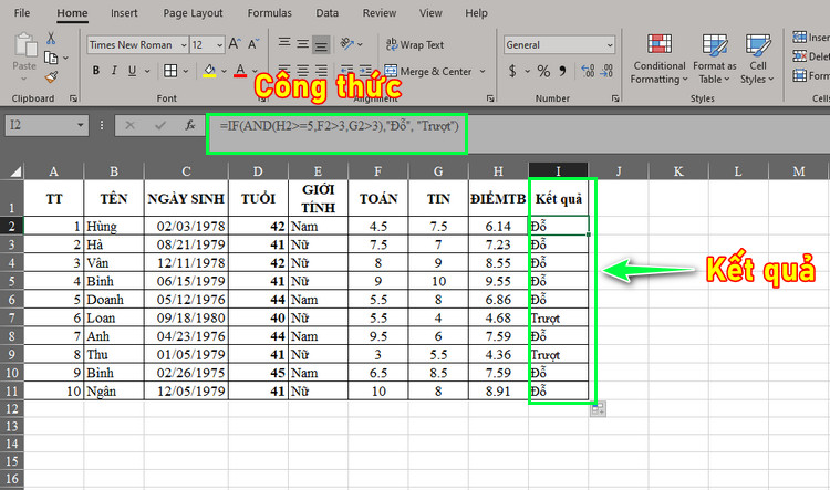 Hàm IF trong excel 4