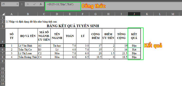 Hàm IF trong excel 8