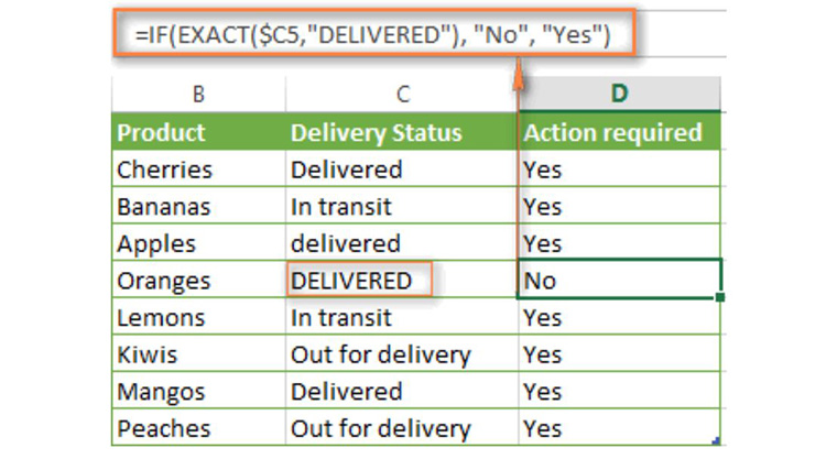 Công thức hàm IF trong Excel phân biệt chữ hoa hay chữ thường cho các ký tự