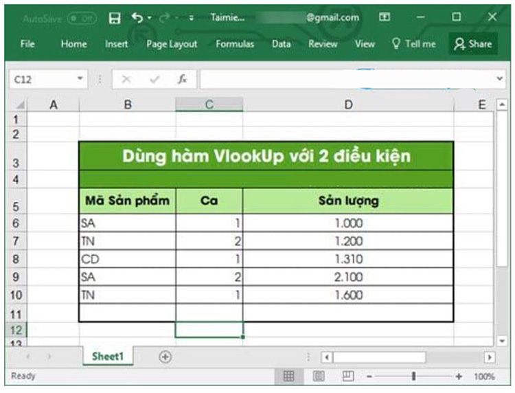 Hàm Vlookup 2 Điều Kiện Trường Hợp Tạo Cột Phụ