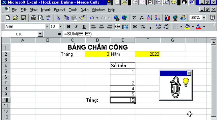 Có những lỗi về phím tắt Merge Cell mà bạn cần lưu ý để sửa lại