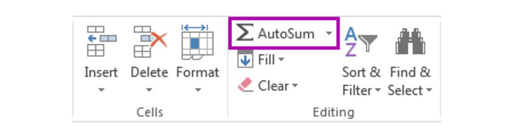 bắt đầu cách tính tổng trong Excel