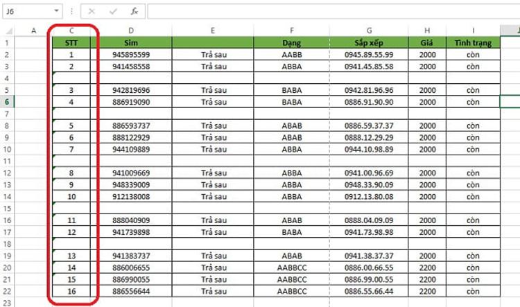 cách đánh số thứ tự trong excel 2010