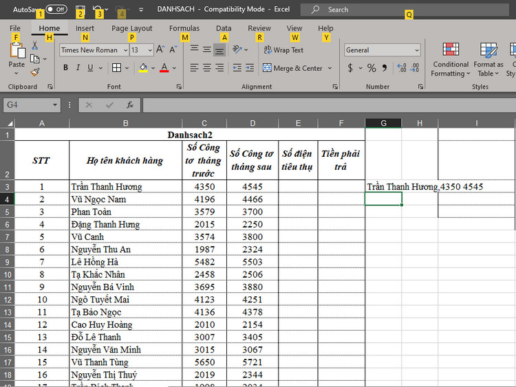 Gộp ô trong excel 7