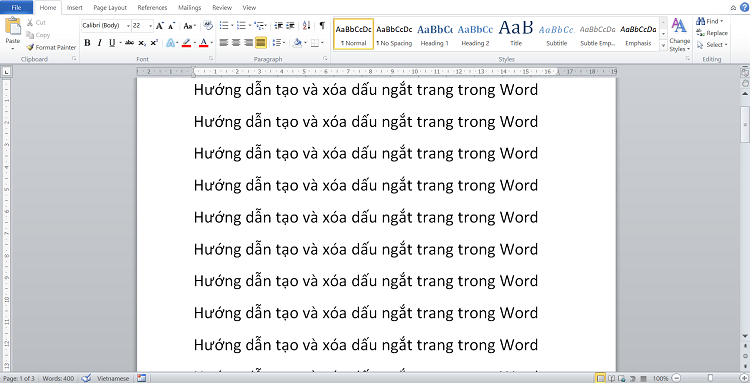 Cách ngắt trang trong Word mà bất kỳ ai cũng có thể thực hiện được 