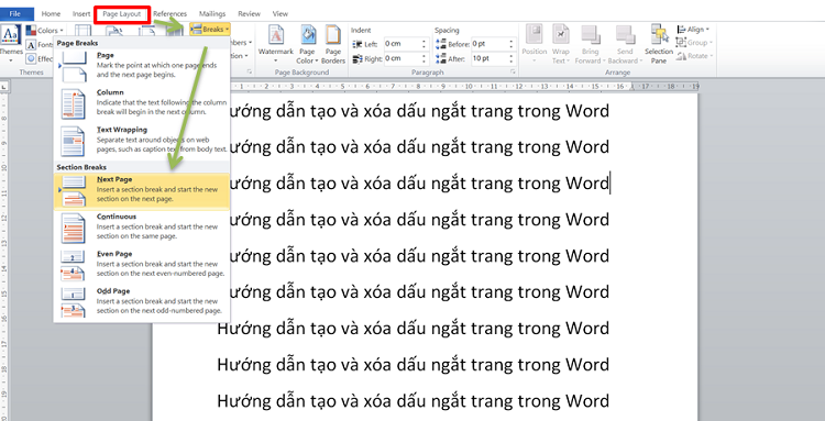 Cách ngắt trang trong Word mà bất kỳ ai cũng có thể thực hiện được 