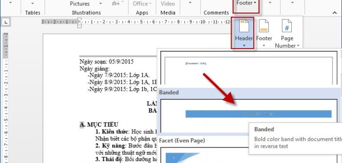 Hướng dẫn cách tạo header and footer trong Word