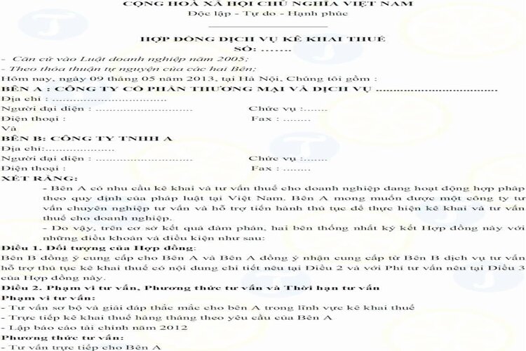 Những lưu ý khi soạn mẫu hợp đồng dịch vụ kế toán mới nhất