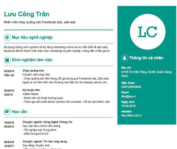 Hướng dẫn chi tiết cách viết mẫu CV facebook ads chuẩn nhất