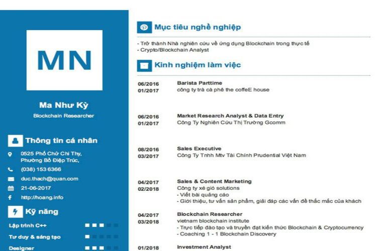 Cách viết mẫu CV Blockchain Developers và những lưu ý về trình bày bạn cần nhớ