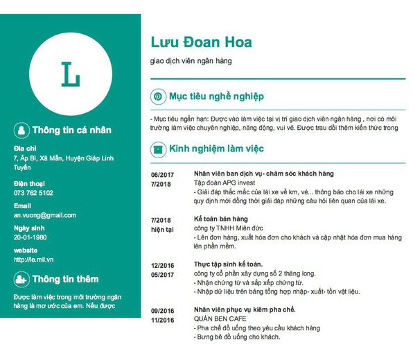 Khám phá mẫu CV giao dịch viên ngân hàng siêu chuẩn, ấn tượng